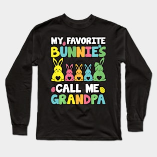 My Favorite Bunnies Call Me Grandpa Family Easter Long Sleeve T-Shirt